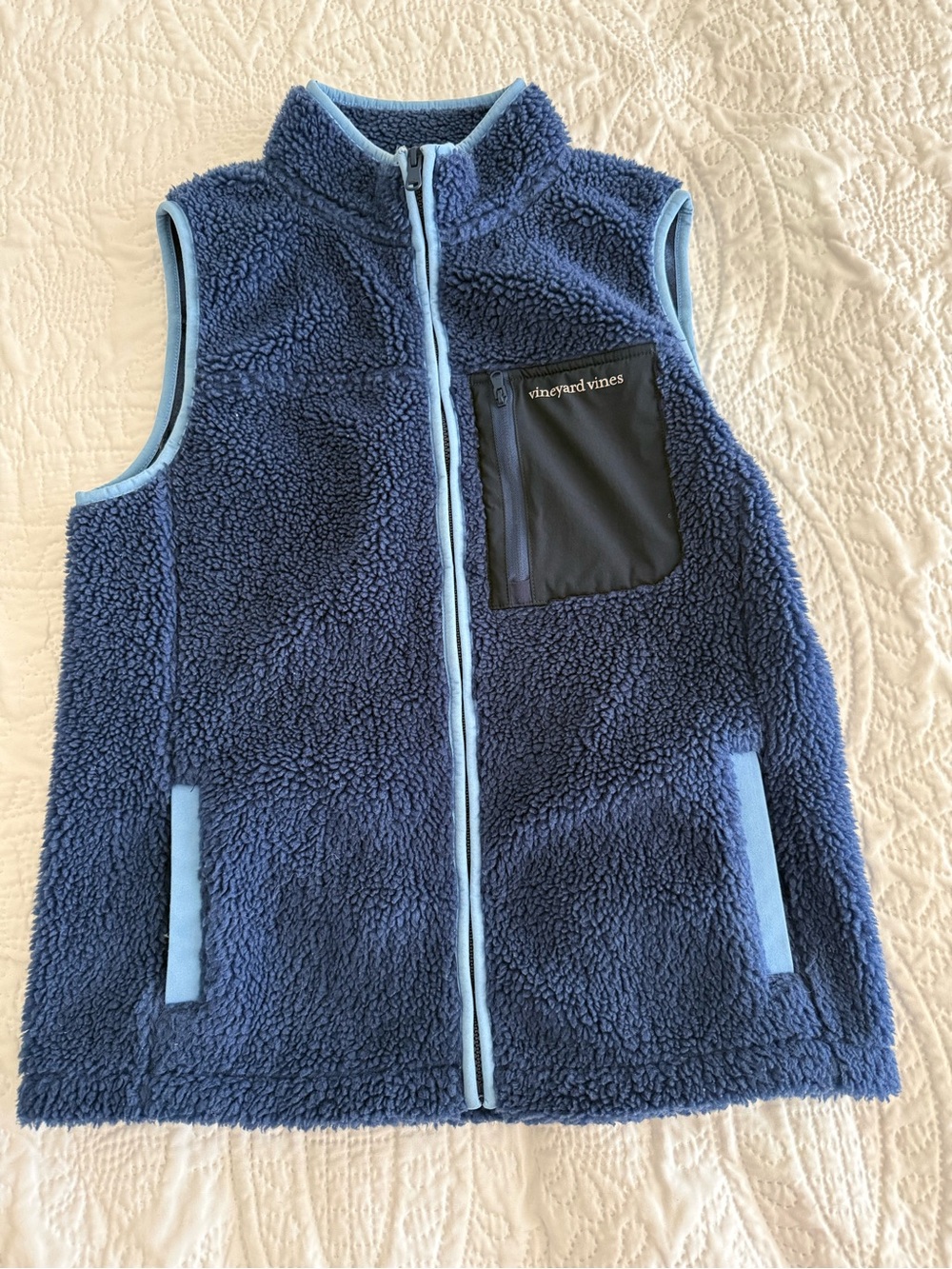 Vineyard Vines Blue Sherpa Fleece Vest